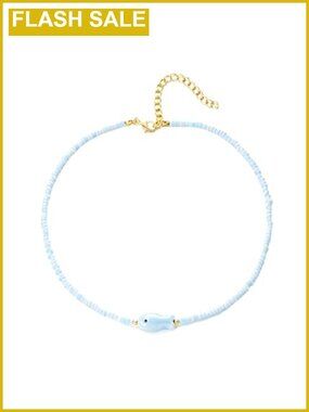 Bohemian Rice Bead Choker Necklace for Women Summer Beach Jewelry Gift